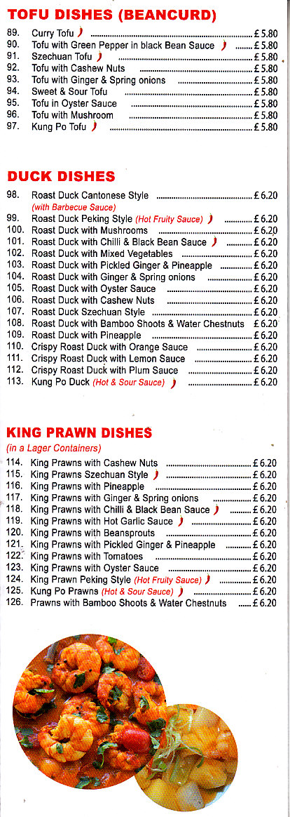 Peking Aroma Shrewsbury menu