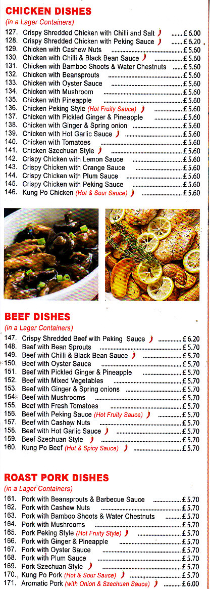 Peking Aroma Shrewsbury menu