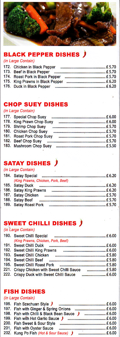 Peking Aroma Shrewsbury menu