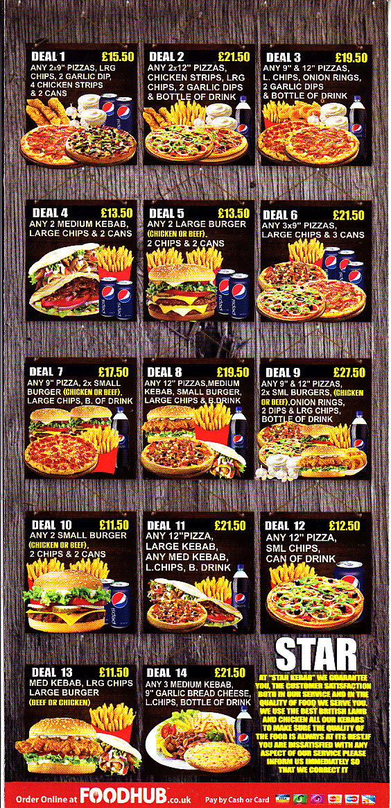 Star Pizza & Kebab House menu Shrewsbury