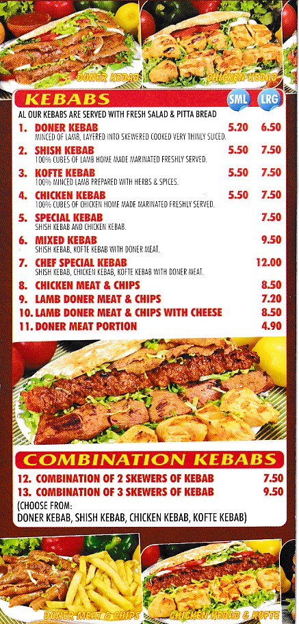 Menu of Best Kebab Pizza House, Oswestry
