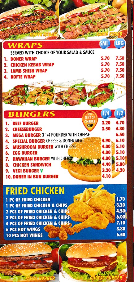 Menu of Best Kebab Pizza House, Oswestry