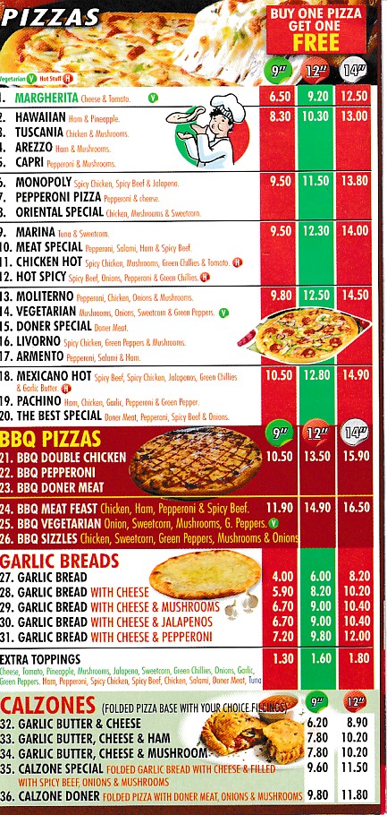 Menu of Best Kebab Pizza House, Oswestry