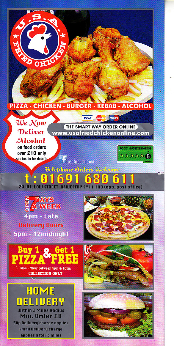 USA Fried Chicken Menu in Oswestry