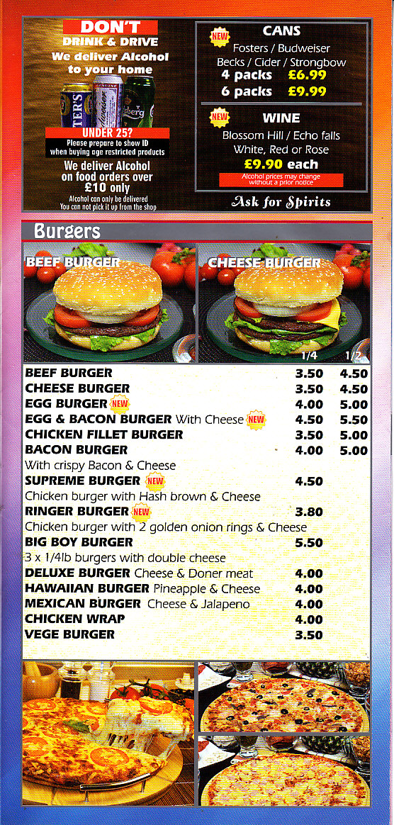 USA Fried Chicken Menu in Oswestry