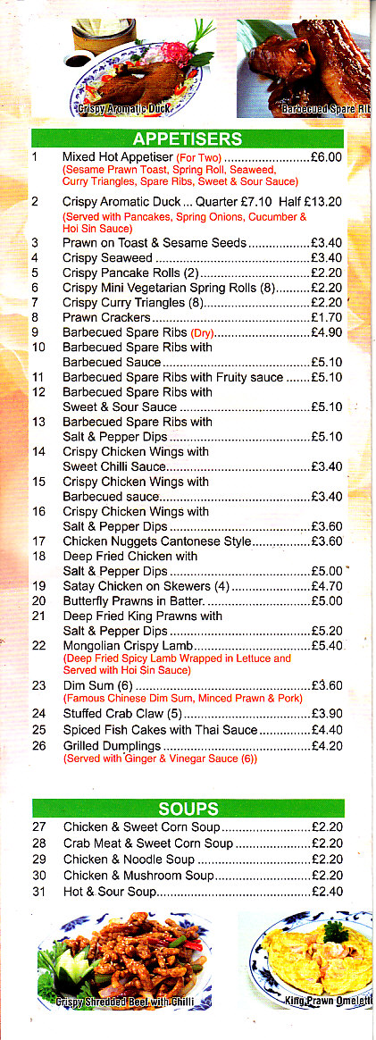 Canton Wok menu in Newtown SY16