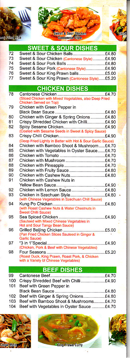 Canton Wok menu in Newtown SY16