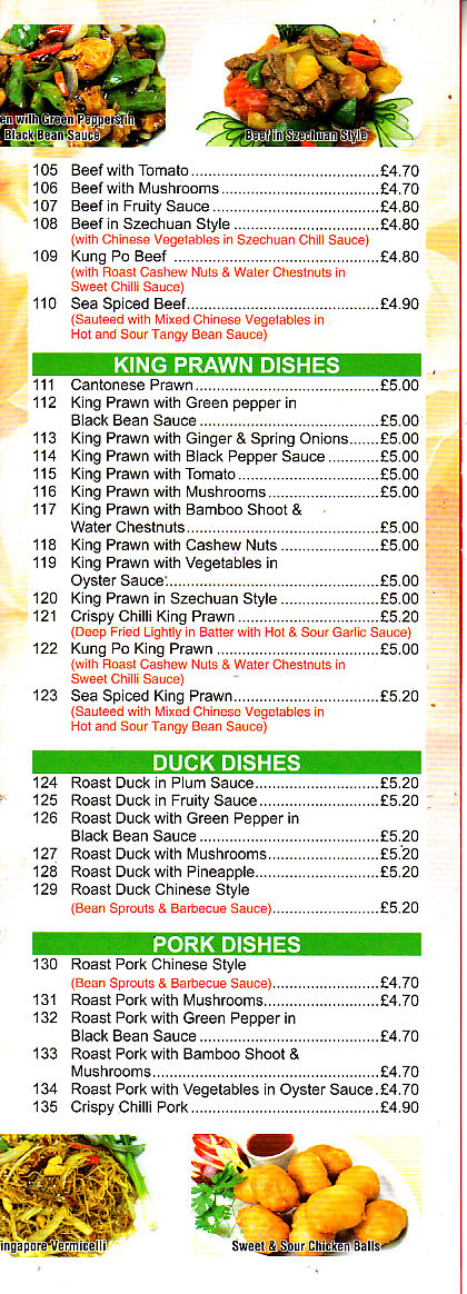 Canton Wok menu in Newtown SY16