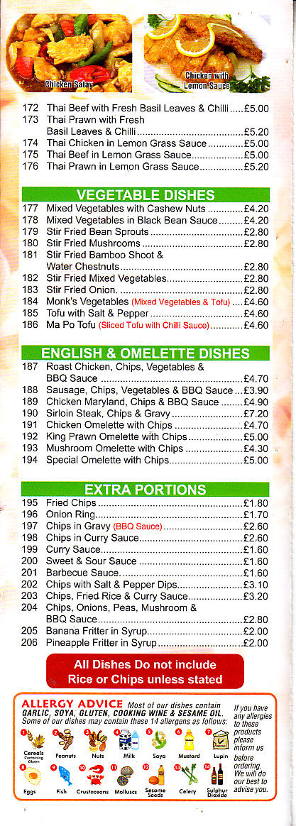 Canton Wok menu in Newtown SY16