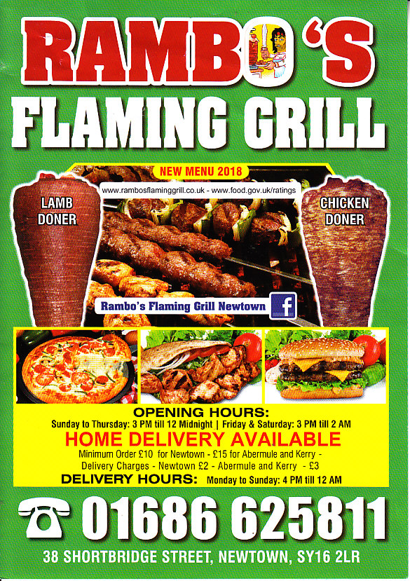 Rambo's menu in Newtown SY16
