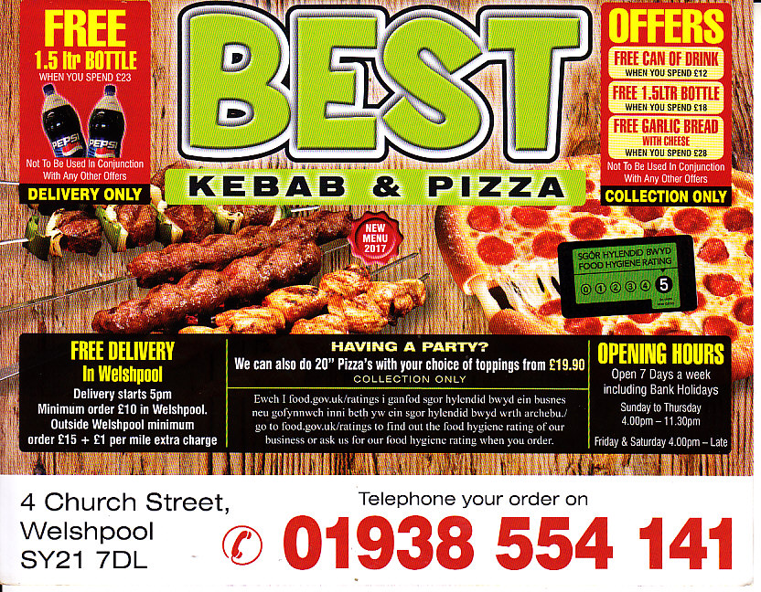 best kebab pizza menu Welshpool
